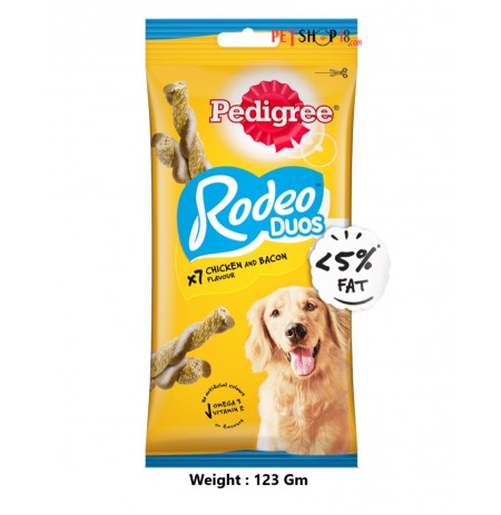 Pedigree Dog Treats Rodeo Duos Chicken And Bacon 123 Gm